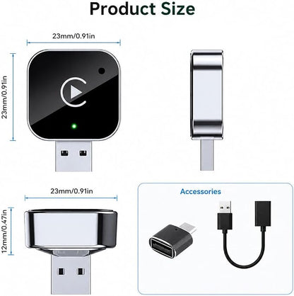 Wireless CarPlay and Android Auto Adapter for Haima S5 Young 2017-2022- Mini Plug and Play Converter for Stable Connection