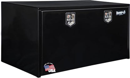 Buyers Products 1704315 Black Steel Underbody Truck Tool Box – 24 x 24 x 60 Inch - Truck Bed & Underbelly RV Storage Box, Locking T-Latch, Weather-Resistant, Heavy-Duty Flatbed Job Box, Made in USA