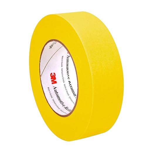3M Automotive Refinish Masking Tape, 36 mm x 55 m, High-Temperature Resistant – 4-Pack for Clean Paint Lines