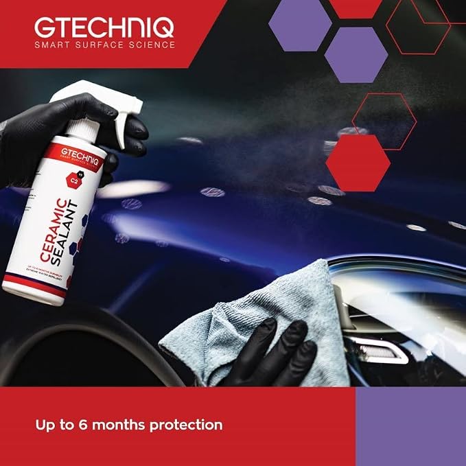 Gtechniq C2 Ceramic Sealant for Cars 16.9 fl oz | Quick Spray-On Paint Protection, Hydrophobic Barrier Repels Dirt & Water, Long-Lasting Gloss & Easy Application