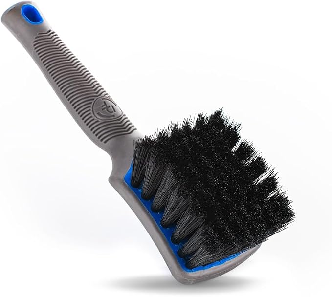 Detail Factory - ProGrip Interior Scrub Brush - Soft Bristles - Rubber Grip for Maximum Stability and Comfort - Curved Head Profile for Better Clearance - Avalanche