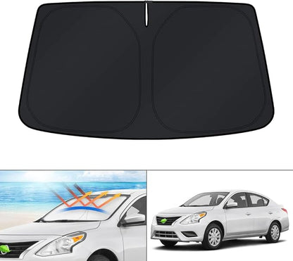 KUST Windshield Sun Shade for 2012-2016 2017 2018 Nissan Versa Accessories Sunshade Window Sun Visor Protector Foldable Block UV Rays
