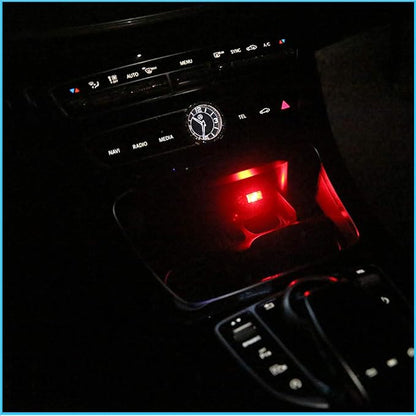 BukNikis USB Car LED Atmosphere Lights Mini LED Ambient Kit Car Accessories Lighting Universal (Red, 2 PCS)