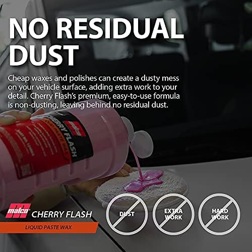 Malco Cherry Flash Automotive Liquid Paste Wax – Protect & Shine Your Vehicle/Easiest Way to Hand Wax Your Car/Lasting Gloss & Protection For Cars, Trucks, Boats, and Motorcycles / 64 Oz. (124864)