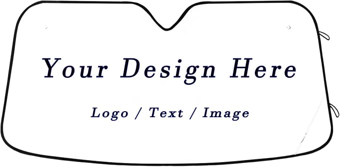 Custom Car Windshield Sunshade,Add Your Image/Text Personalized Car Sun Visor Window Sunshades,Blocks Sun Visor Protector Foldable Sun Shield Keep Your Vehicle Cool,57" x 31.5 "Inches