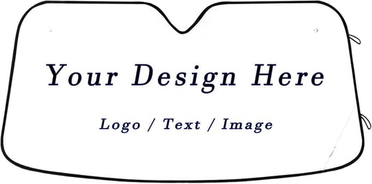 Custom Car Windshield Sunshade,Add Your Image/Text Personalized Car Sun Visor Window Sunshades,Blocks Sun Visor Protector Foldable Sun Shield Keep Your Vehicle Cool,57" x 31.5 "Inches