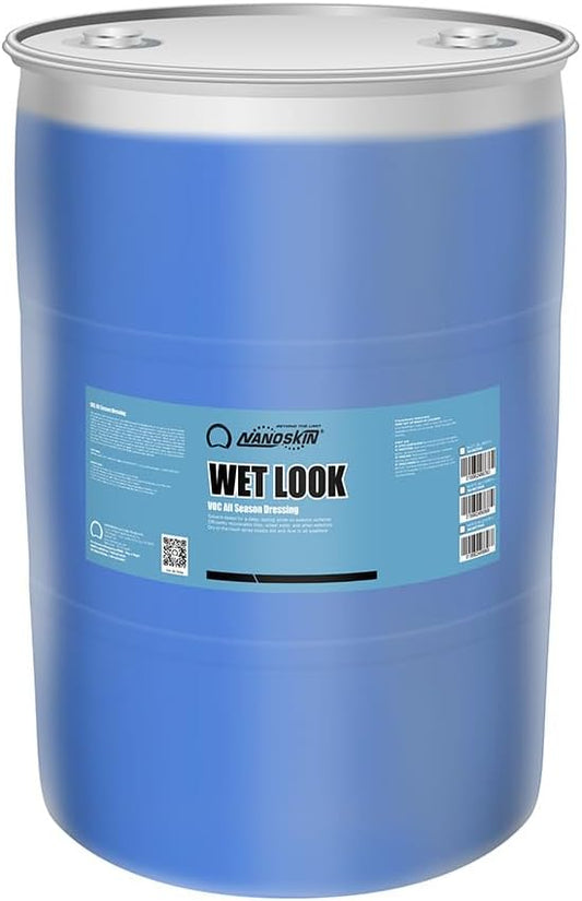 Nanoskin WET LOOK All Season Dressing 30 Gallons -Exterior Rubber & Plastic Solvent Based Dressing for Car Detailing | Produces a Deep, Rich, Long lasting shine | Safe For Cars Trucks, Motorcycles, RV