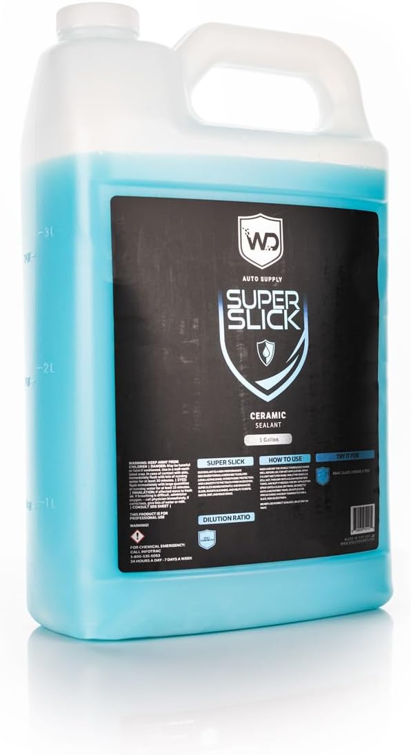 Super Slick Ceramic Sealant - Hydrophobic Ceramic Sealant with Gloss Amplifiers; Ready-to-Use Formula; Safe on All Exterior Surfaces - 128 oz