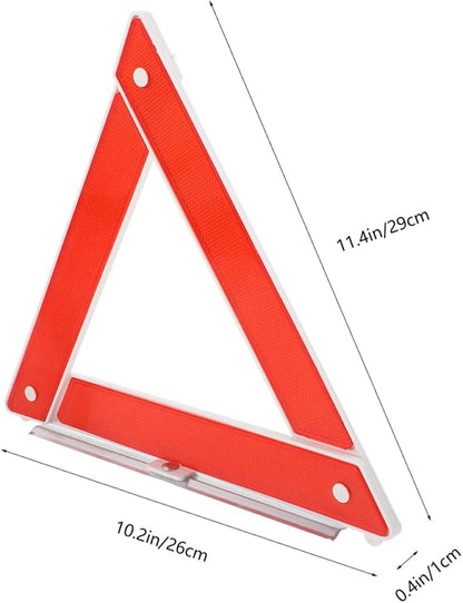 Emergency Safety Triangle High Visibility Reflective Warning Sign for Roadside Assistance and Traffic Safety Construction Easy Setup for Cars and Trucks