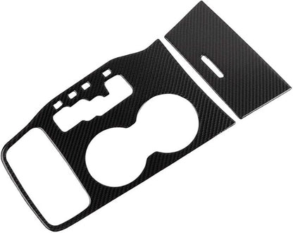 YOCTM Compatible with Jeep Grand Cherokee 2011 2012 2013 Gear Shift Cover Interior Accessories Real Carbon Fiber Center Console Cup Holder Cover Trim