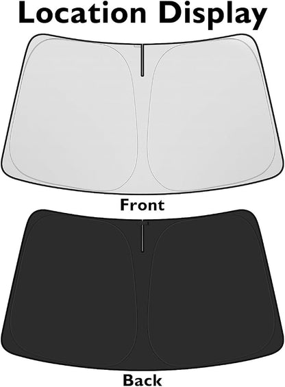 BIBLOZ Car Windshield Sun Shade for Toyota Sienna 2011-2020, L, LE, SE, XLE, Limited Platinum Accessories Foldable Car PET Sunshade Keeps The Cool Inside