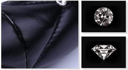 KAFEEK Diamond Soft Leather Steering Wheel Cover with Bling Bling Crystal Rhinestones, Universal 15 inch Anti-Slip, Car Interior Accessories for Women Girls, Black