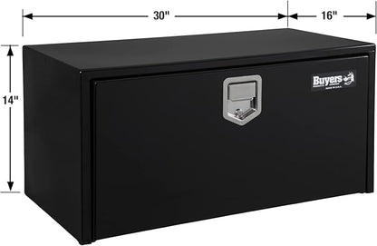 Buyers Products 1703103 Steel Underbody Truck Tool Box 14 x 16 x 30 Inch, Black Powder-Coated 14 Ga Steel, Locking Stainless Paddle Latch, Drop Door, Weather-Resistant, Made in USA