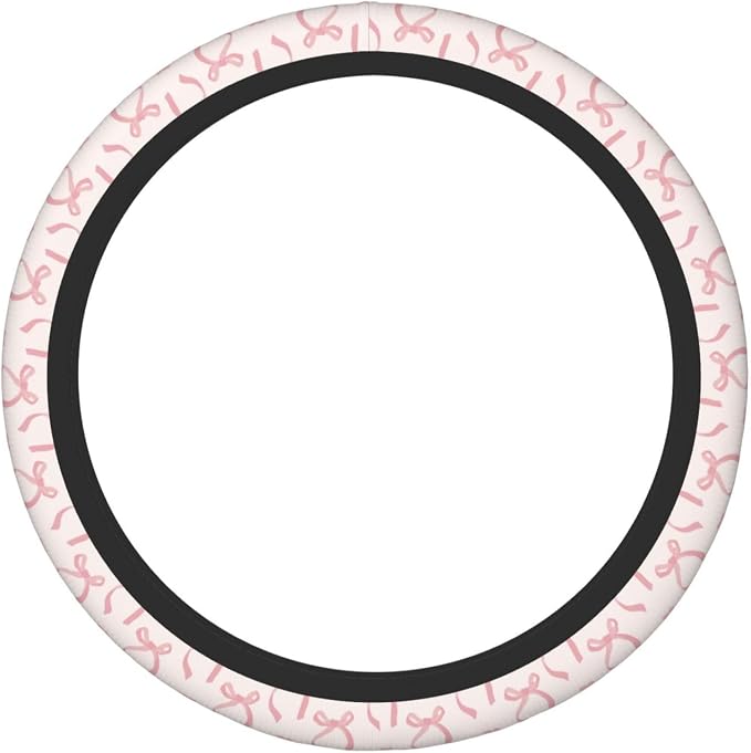 Pink Bow Steering Wheel Cover Cute Car Accessories