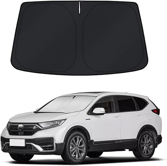 Custom Fit Windshield Sun Shade for Honda CRV CR-V 2017-2022 | Custom Fit Windshield Cover, Blocks UV Rays, Double-Layer Heat Shield, Durable Frame, Easy Fold & Storage