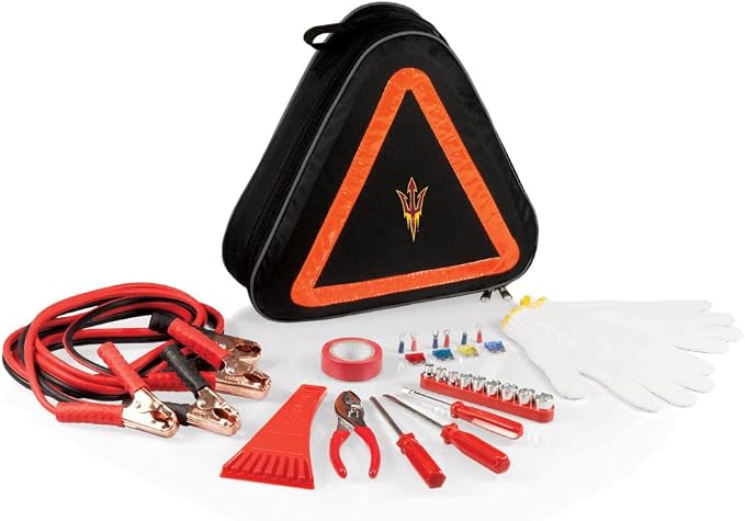 PICNIC TIME NCAA Roadside Emergency Car Kit - Auto Vehicle Safety Road Side Assistance with Jumper Cables and Car Tool Kit