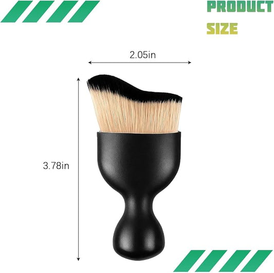 Car Interior Detailing Brush, Curved Soft Bristles Vehicle Removal Dust Collectors, Scratch-Free Automotive Cleaning Tool Accessories, Universal for Truck SUV Sedan (Brown/Black)