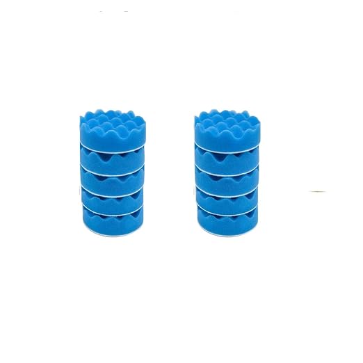 10 Pcs 3 Inch Polishing Pad Foam Drill Sponge Buffing Pads 80mm Flocking Car Buffer for Detail Polisher Waxing Cleaning(Wave Blue)