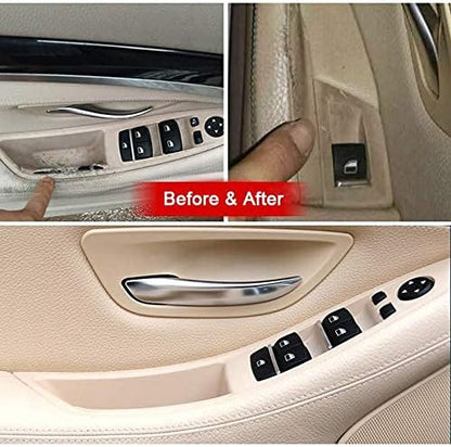 Side Door Handle for BMW 5 Series F10 F11,Inner Door Pull Handle Trim Cover Kits Replacement Window Switch Armrest Panel for BMW 520 523 525 528 530 535 (Beige)
