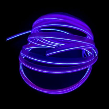 MaxLax Purple EL Wire Car Interior LED Kit - 16.4ft Flexible neon-Style Wire with 12V Fused Power Supply. Features 6mm Reinforced Edge for Easy auto Installation