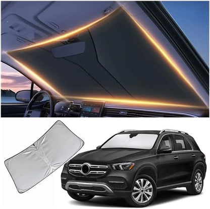 Windshield Sun Shade for Mercedes Benz GLE 350 450 Front Window Shades Cover for 2011-2024 2025 2026 GLE Windshield Sun Visor Protector Car Accessories