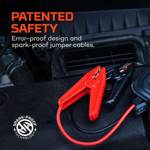 NEBO Assist 1500A Jump Starter & Air Compressor | 1500 Peak Amps, 44.4Wh Portable Car Jump Box for 12V Vehicles & Tire Inflator with Auto Shut-Off, Spark-Proof, USB-C Power Bank, Emergency LED Light