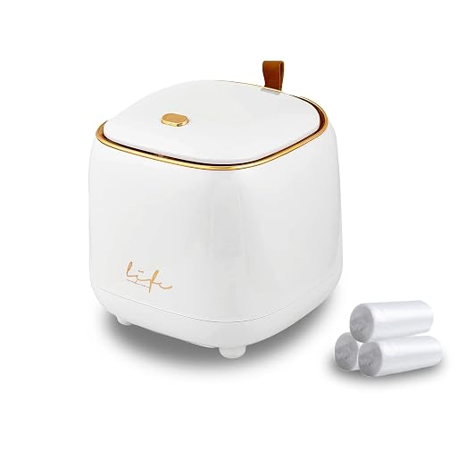 Desktop Mini Trash Can, Portable Trash Can Press Type Lid, Mini Push Bin for Tabletop for Home Office (White)