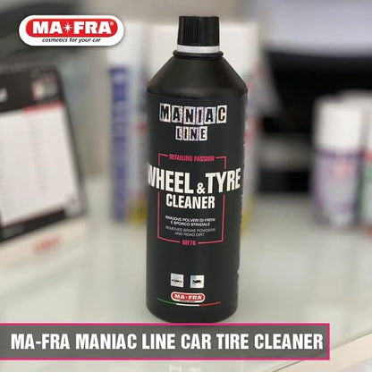 MANIAC LINE MAFRA Wheel and Tyre Cleaner | 2 in 1 for Rims and Tyres | Fast Brake Dust and Road Film Removal | Foam or Spray Application | Safe on Alloy Painted and Clear Coated Wheels | 1 Liter