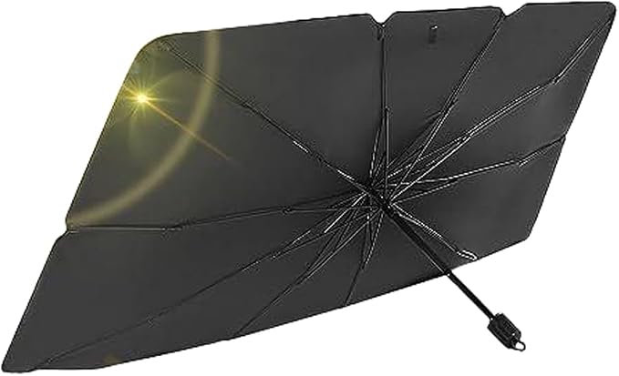 Sedan SUV Car Sun Shade for Windshield UV Rays and Heat Sun Visor Protector,Foldable Windshield Sun Shade Umbrella,Keep Car Cool,Easy to Use/Store,57''x 31''