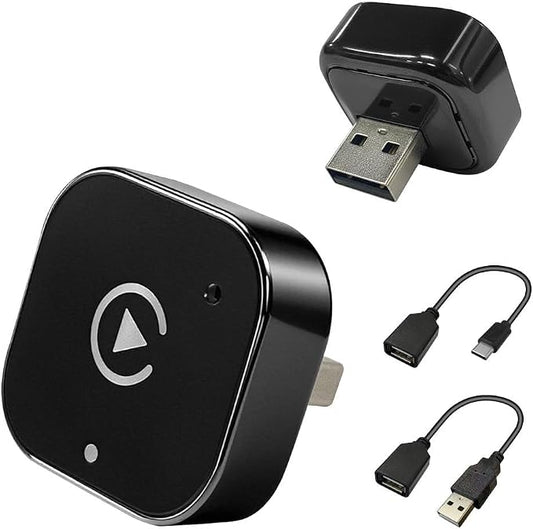 ZYAN Wireless CarPlay & Android Auto Adapter with Extension Cable USB-A and USB-C