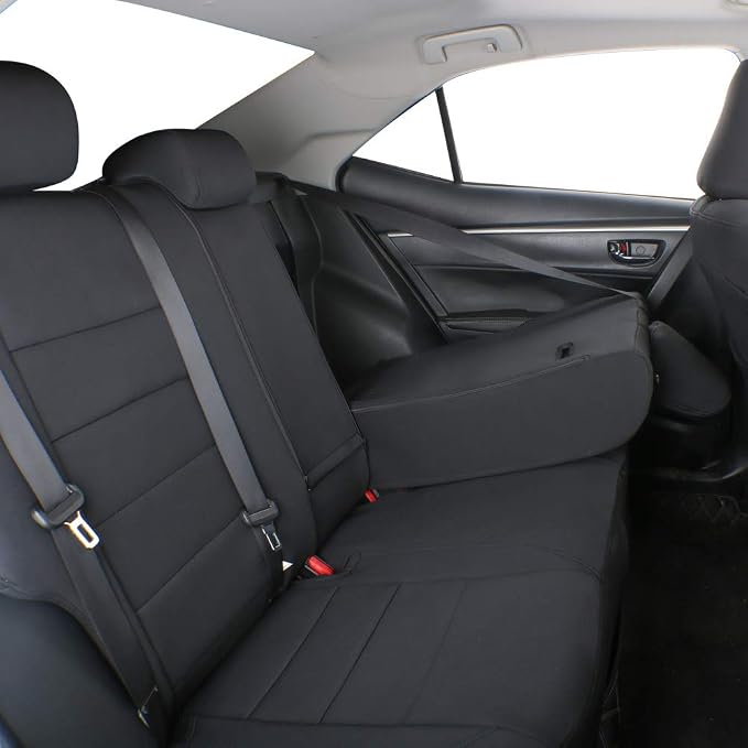 EKR Corolla Seat Covers Custom Fit for Toyota Corolla 2014 2015 2016 2017 2018 2019 L/LE Series Sedan,Leather Car Seat Cover Full Set for SUV-Neoprene(Black)