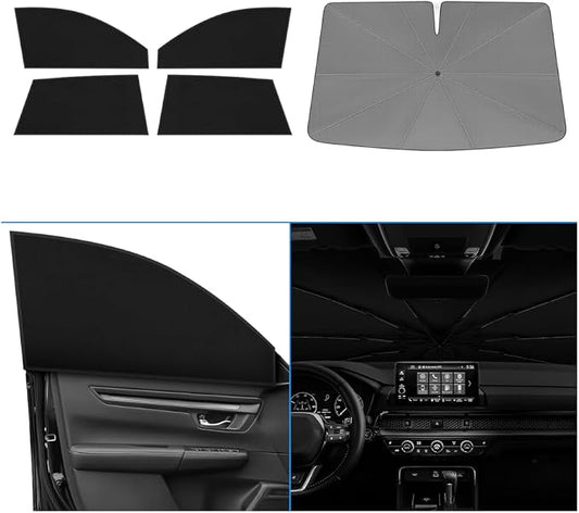 KUST Windshield Sun Shade Umbrella for Honda CR-V 2023 2024 2025 2026 Rear Window Shades 100% UV Protection and Blackout Privacy 5PCS Car Window Covers Accessories