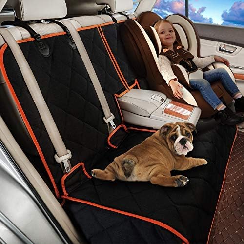 petalage Car Seat Protector, 52” x 50“ for for Familay Car & Regular SUVs, 600D Heavy Duty Car Seat Cover Waterproof Dog Car Seat Cover for Back Seat, Scratch Proof Nonslip Seat Cover for Dogs in Car