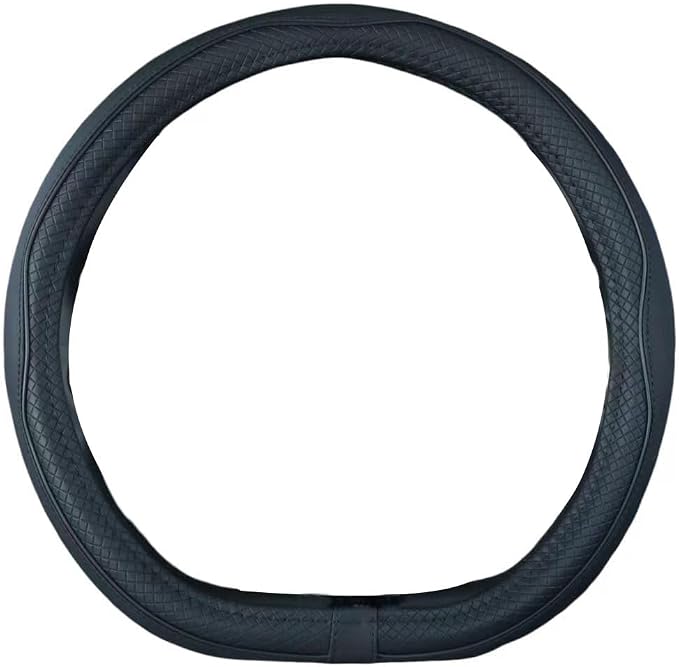 Mayco Bell Flat Bottom Size Steering Wheel Cover Anti-Slip,Safety,Soft,Breathable,Durable,Full Surround,Comfortable Grip Microfiber Leather (D-Shape,Black)