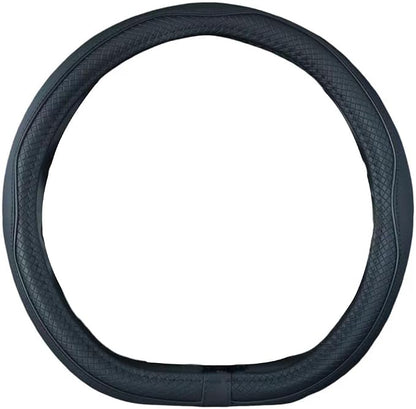 Mayco Bell Flat Bottom Size Steering Wheel Cover Anti-Slip,Safety,Soft,Breathable,Durable,Full Surround,Comfortable Grip Microfiber Leather (D-Shape,Black)