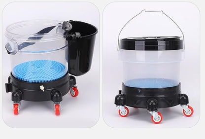 Bucket Dolly 5 Gallon Car Wash Professional Detailing Bucket Dolly with Heavy Duty Wheel Casters (Style B)