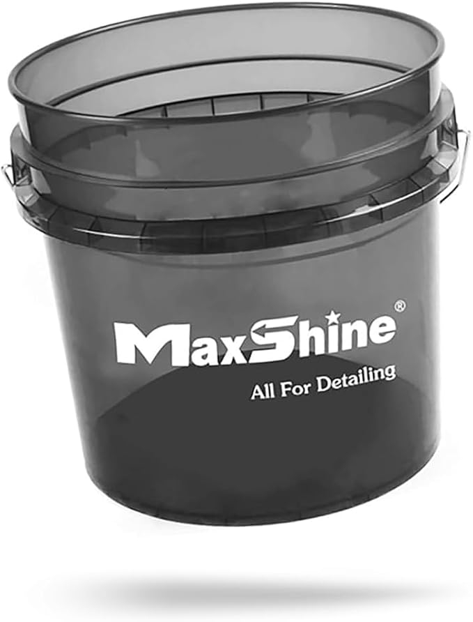 Maxshine 3.5 Gallon Universal Detailing Bucket –Black Car Wash Bucket for Scratch-Free Cleaning, Garage Storage & Organization – Holds Soap, Foam Cannon, Microfiber Towel, Brushes & Detailing Supplies