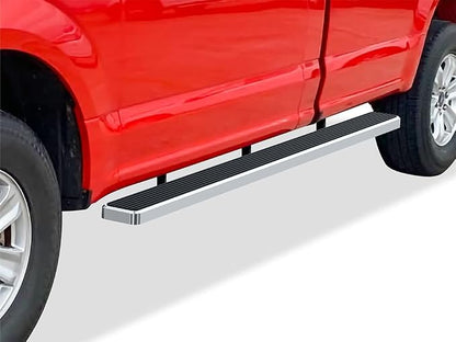 APS (Polished 304 Stainless Steel 5in Wheel to Wheel) Running Boards Nerf Bars Side Steps Compatible with Ford F150 2015-2026 Regular Cab 6.5ft Bed & F-250 F-350 Super Duty 2017-2026