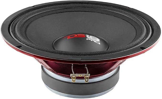DS18 PRO-X10M Loudspeaker - 10", Midrange, Red Steel Basket, 600W Max, 300W RMS, 8 Ohms - Premium Quality Audio Door Speakers for Car or Truck Stereo Sound System (1 Speaker), Classic