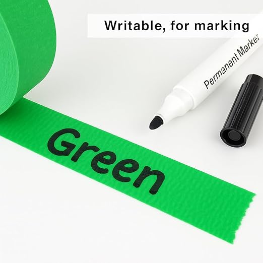 4 Pack Green Painters Tape - Masking Tape 0.25", 0.50", 0.75", 1" Wide - Multi-Surface, Smart Adhesion, Multi-Size Pack - 360FT Total - Paint Tape for DIY, Labeling, Art, Car (#3910)