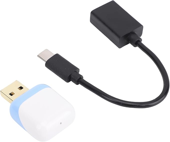 Pomya Wireless Adapter, Convert Wired to Wireless Car Play Adapter for Android Auto, 2 in 1 Car Play Support Box Plug and Play for Automotive