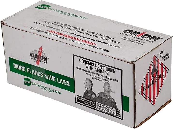 Orion Road Safety Flare (36 Pack), Waxed, for Highway & Roadside Safety (30 Minute, No Stand)