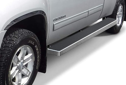 APS (Silver 6 inches Wheel to Wheel) Running Boards Nerf Bars Side Steps Compatible with Chevy Silverado GMC Sierra 1500 2500 1999-2013 Double Cab 5.5ft Bed & 2500HD 3500 2001-2014
