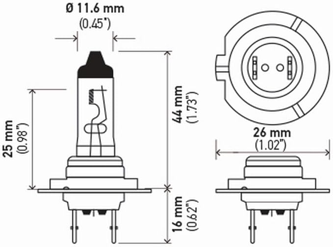 HELLA H7TB Standard Halogen Bulbs, 12 V, 55W