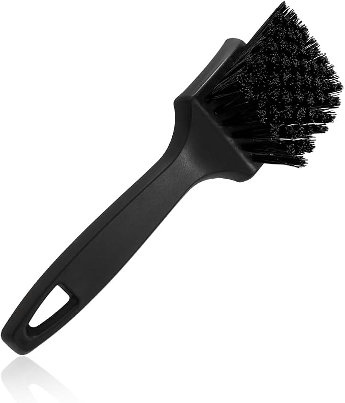 Car Carpet Cleaning Brush, 8.5-Inch Tire Cleaner Scrub Brushes with Stiff Bristles, Wheel Hub Scrub Brush Exterior Washing Supplies for Sedan SUV Truck, Car Accessories (Black)