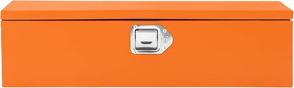 Garvee Black Steel Truck Bed Tool Box, Diamond Plate Tool Box with Side Handle and Lock Keys, Storage Toolbox Chest Box Organizer for Pickup, Truck Bed, RV, Trailer