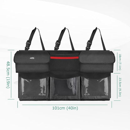 Oasser Back Seat Trunk Organizer Hanging Car Organizer Foldable Cargo Storage with 6 Large Pockets 3 Adjustable Straps 40x19inch