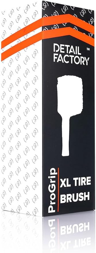 Detail Factory - ProGrip XL Tire Brush - Ergonomic ProGrip Handle - Stiff Synthetic Bristles to Cut Through Grime - Grey and Black