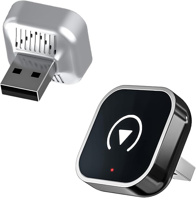 2-in-1 Wireless Auto Adapter Compatible with CarPlay & Android, Car Adapter with Plug & Play, Fast Stable Connection, Compact Design Compatible for iPhone & Android with USB/USB-C Dual Port(Black)