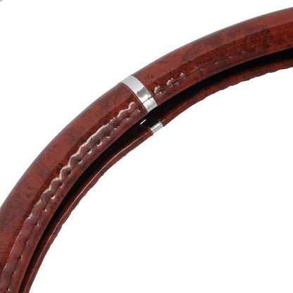 BDK Dark Wood Grain Car Steering Wheel Cover, Standard 15 inch Size, Made to Fit Most Auto Truck Van SUV